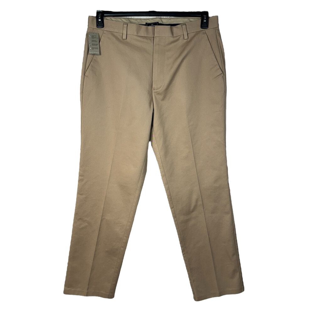 Dockers SZ W36 L34 D3 Classic Fit Mens Khaki Pants Flat Front Iron Free Zip-Fly